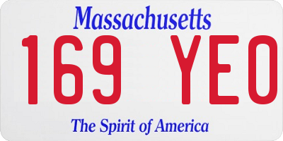 MA license plate 169YE0