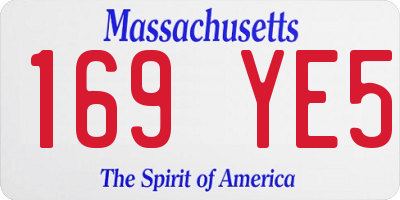MA license plate 169YE5