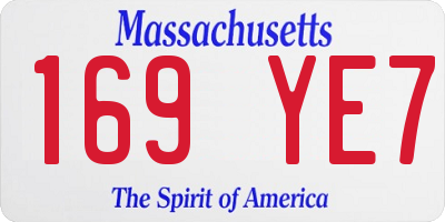 MA license plate 169YE7