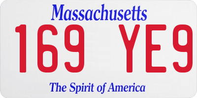 MA license plate 169YE9