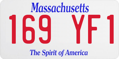 MA license plate 169YF1
