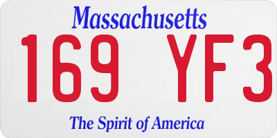 MA license plate 169YF3