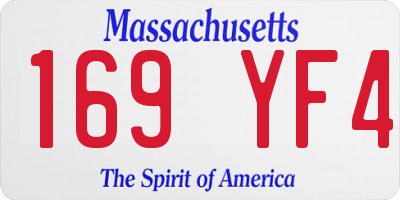 MA license plate 169YF4