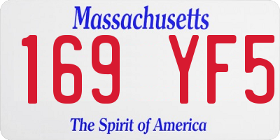 MA license plate 169YF5