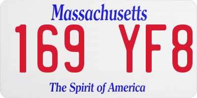 MA license plate 169YF8