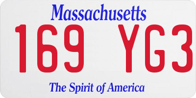 MA license plate 169YG3