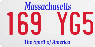 MA license plate 169YG5