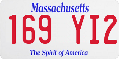 MA license plate 169YI2