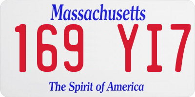 MA license plate 169YI7