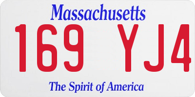 MA license plate 169YJ4