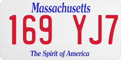 MA license plate 169YJ7