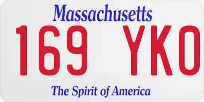 MA license plate 169YK0