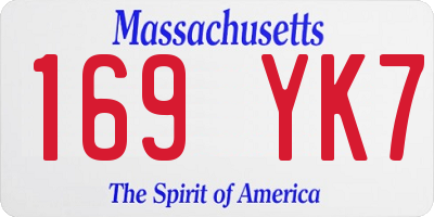 MA license plate 169YK7