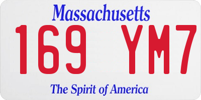 MA license plate 169YM7