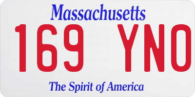 MA license plate 169YN0