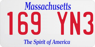 MA license plate 169YN3