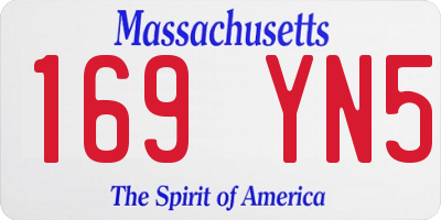 MA license plate 169YN5