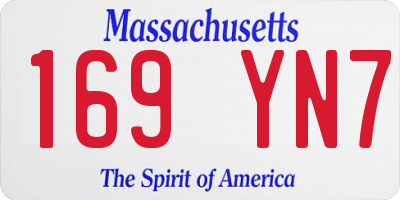 MA license plate 169YN7