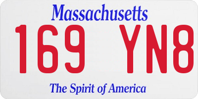 MA license plate 169YN8