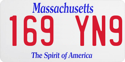 MA license plate 169YN9