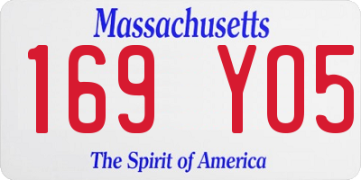 MA license plate 169YO5
