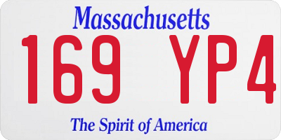 MA license plate 169YP4