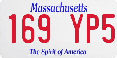MA license plate 169YP5