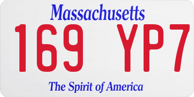 MA license plate 169YP7