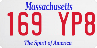 MA license plate 169YP8