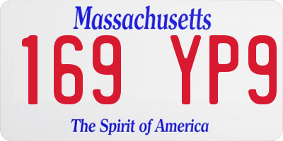 MA license plate 169YP9