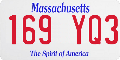 MA license plate 169YQ3