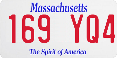 MA license plate 169YQ4