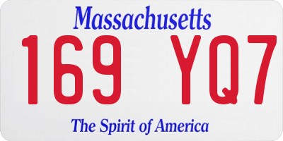 MA license plate 169YQ7
