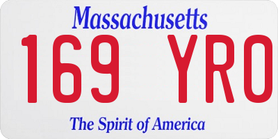 MA license plate 169YR0