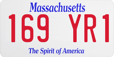 MA license plate 169YR1