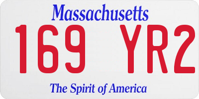 MA license plate 169YR2