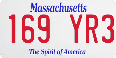 MA license plate 169YR3