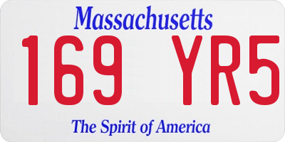 MA license plate 169YR5