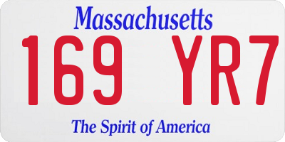 MA license plate 169YR7