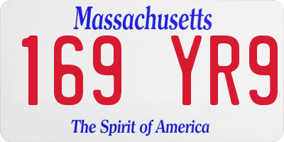 MA license plate 169YR9