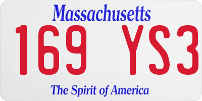 MA license plate 169YS3