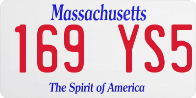 MA license plate 169YS5
