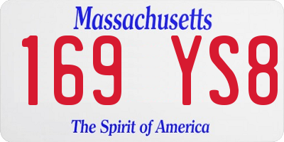 MA license plate 169YS8