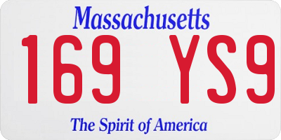 MA license plate 169YS9