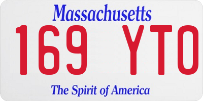 MA license plate 169YT0