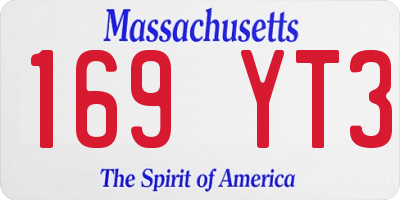 MA license plate 169YT3