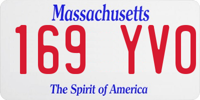 MA license plate 169YV0