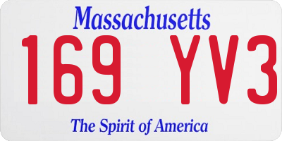 MA license plate 169YV3