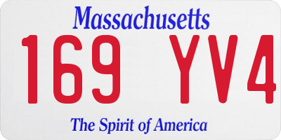 MA license plate 169YV4