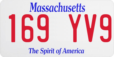 MA license plate 169YV9